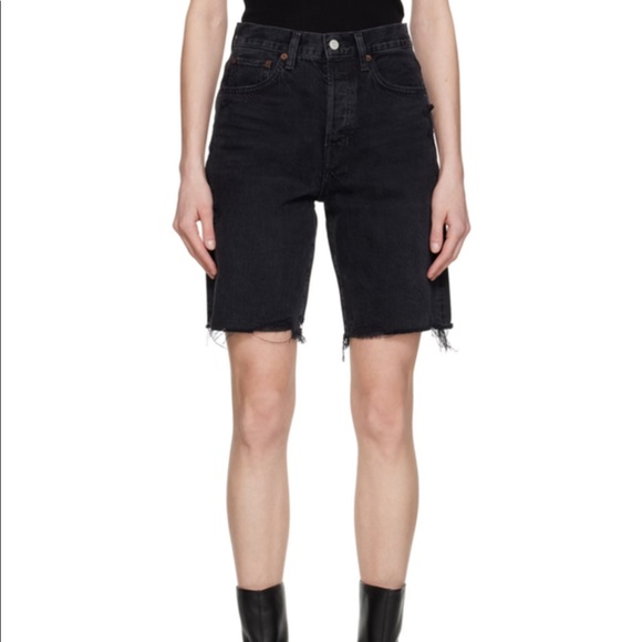 Agolde Black Ira Short - Mid Rise Short - Picture 1 of 4